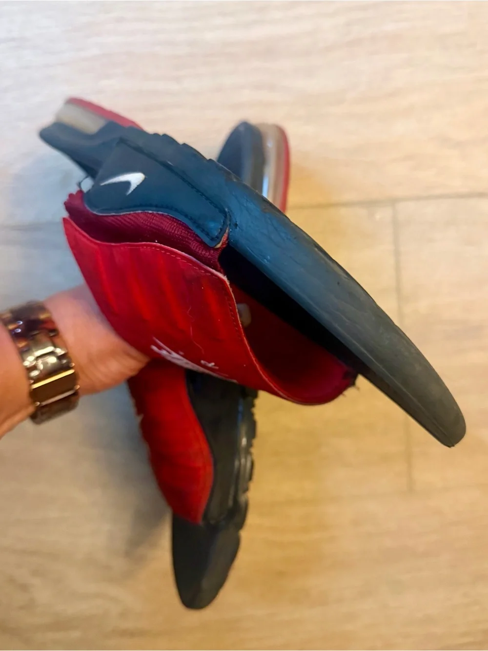 Nike red slide